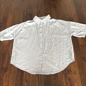 Light Blue Short Sleeve Button-Up Shirt